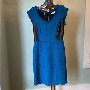 Rebecca Taylor leather & tweed shift dress
